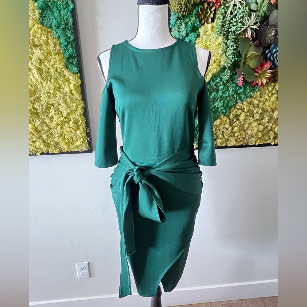 Green midi dress